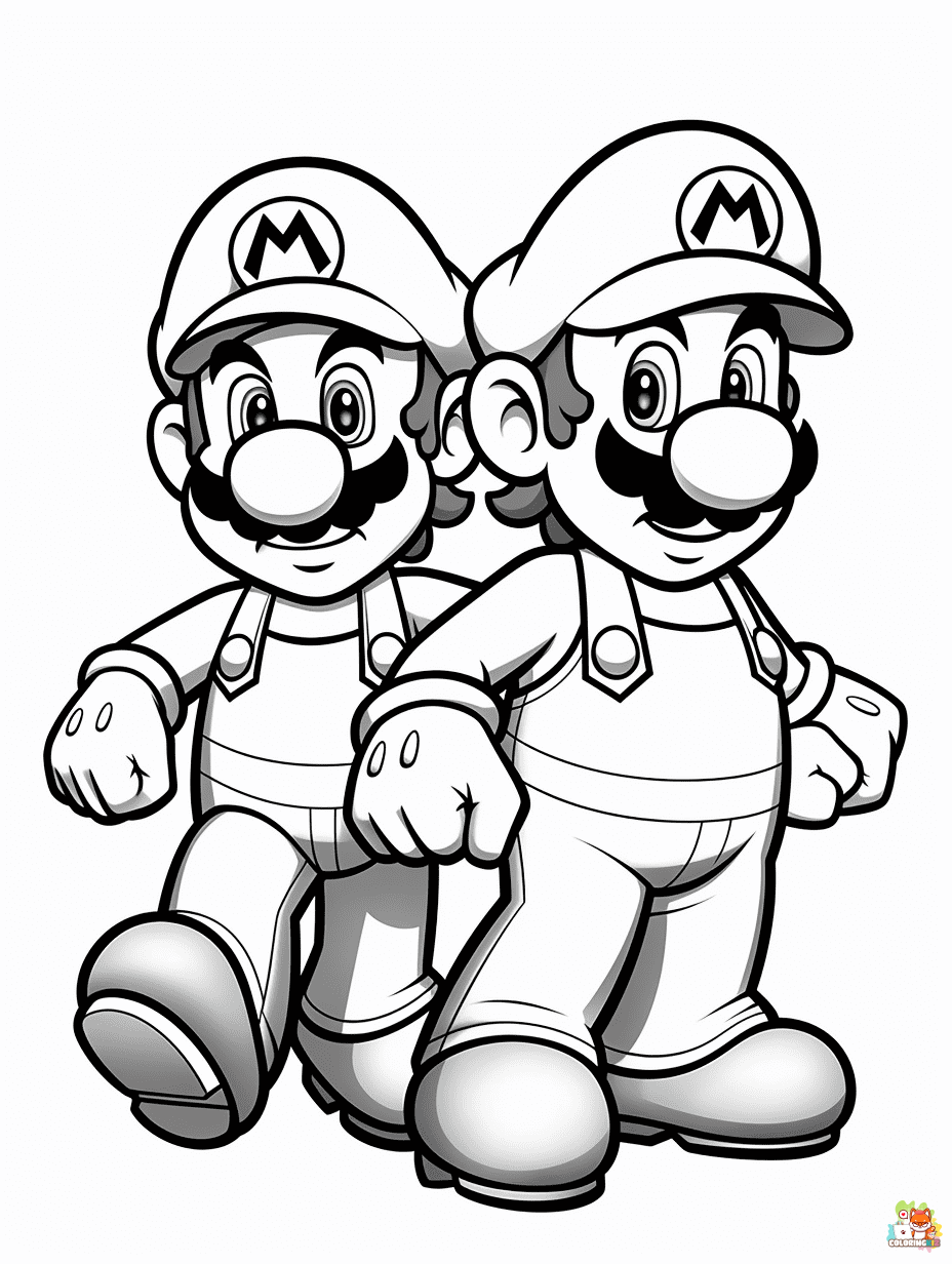 Mario and Luigi coloring pages printable 2