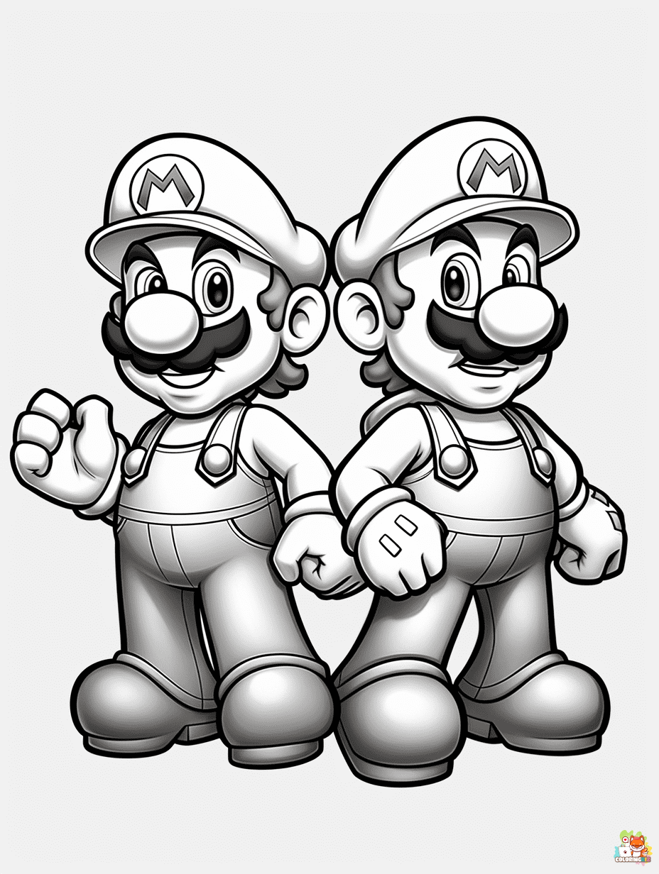 Mario and Luigi coloring pages printable free
