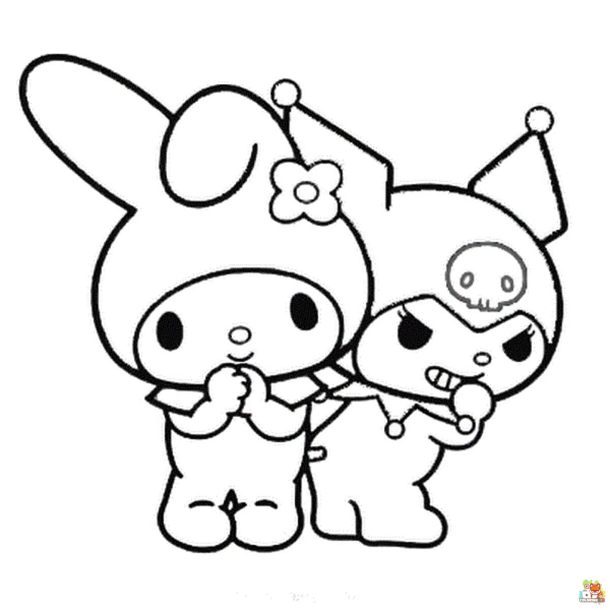 My Melody and Kuromi Coloring Pages 2
