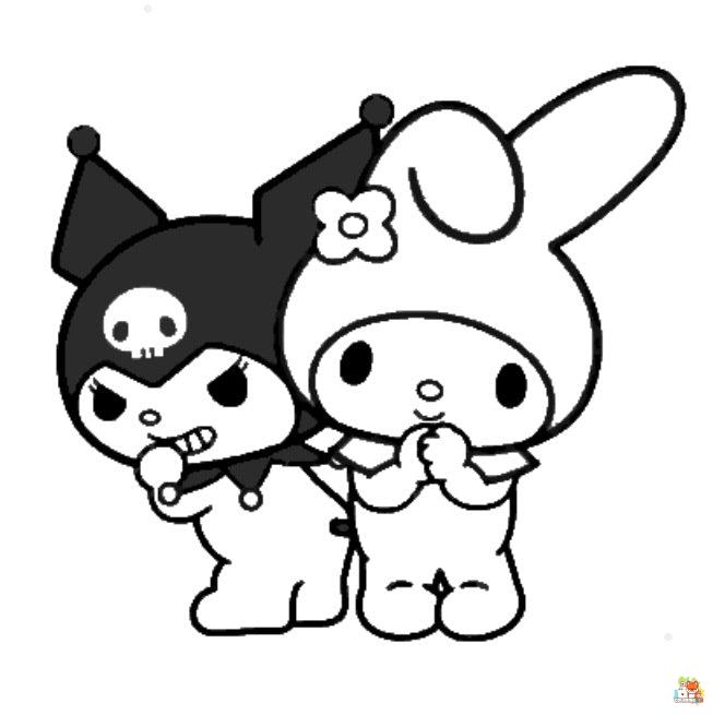 My Melody and Kuromi Coloring Pages 4
