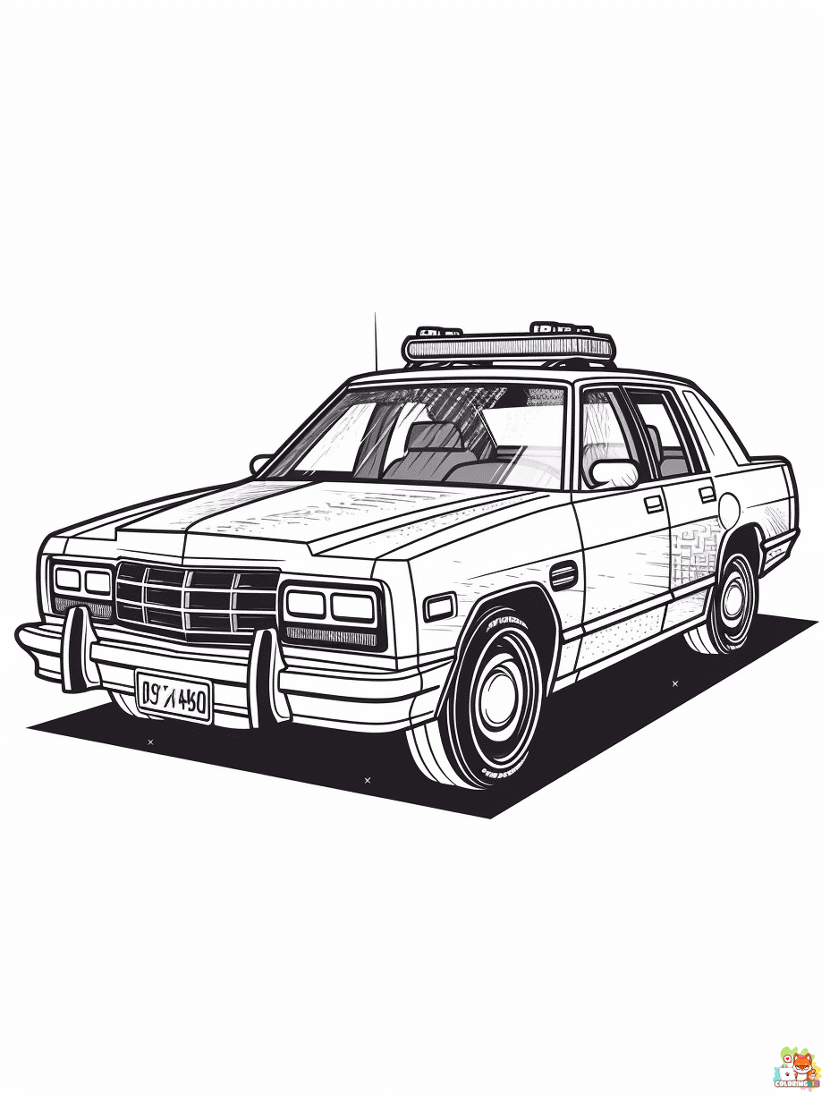 N1 Midjourney Car Coloring pages for adult A police car with fl 47568cb2 272a 48a6 8ec2 ae923888ab23