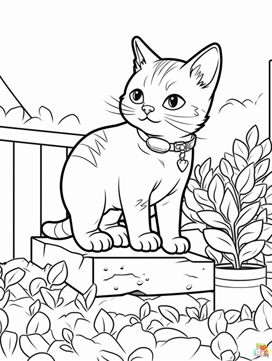 N1 Midjourney Cat Coloring pages for kids A cat playing in the 64d727d2 3e48 4822 b8d9 511fac9a76fc