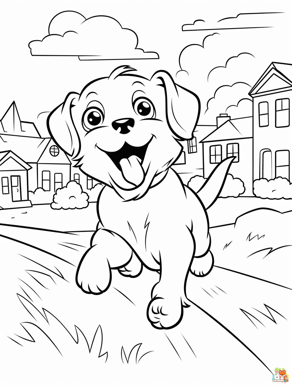 N1 Midjourney Dog Coloring pages for kids A dog running through 29a577ad 4fa9 4617 b494 da15b22ba396