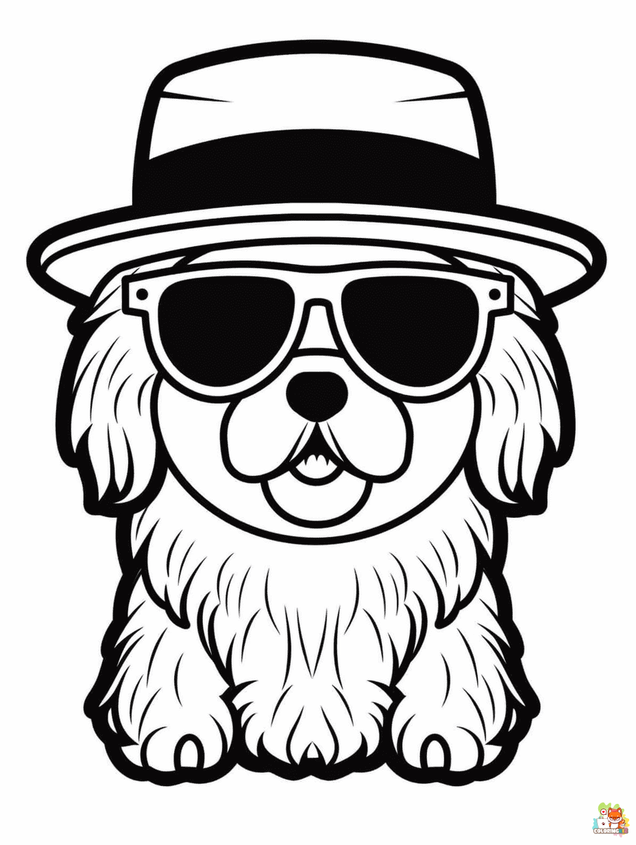 N1 Midjourney Dog Coloring pages for kids A dog wearing a hat a 59603898 11ca 4bd3 bbde 7da593145315