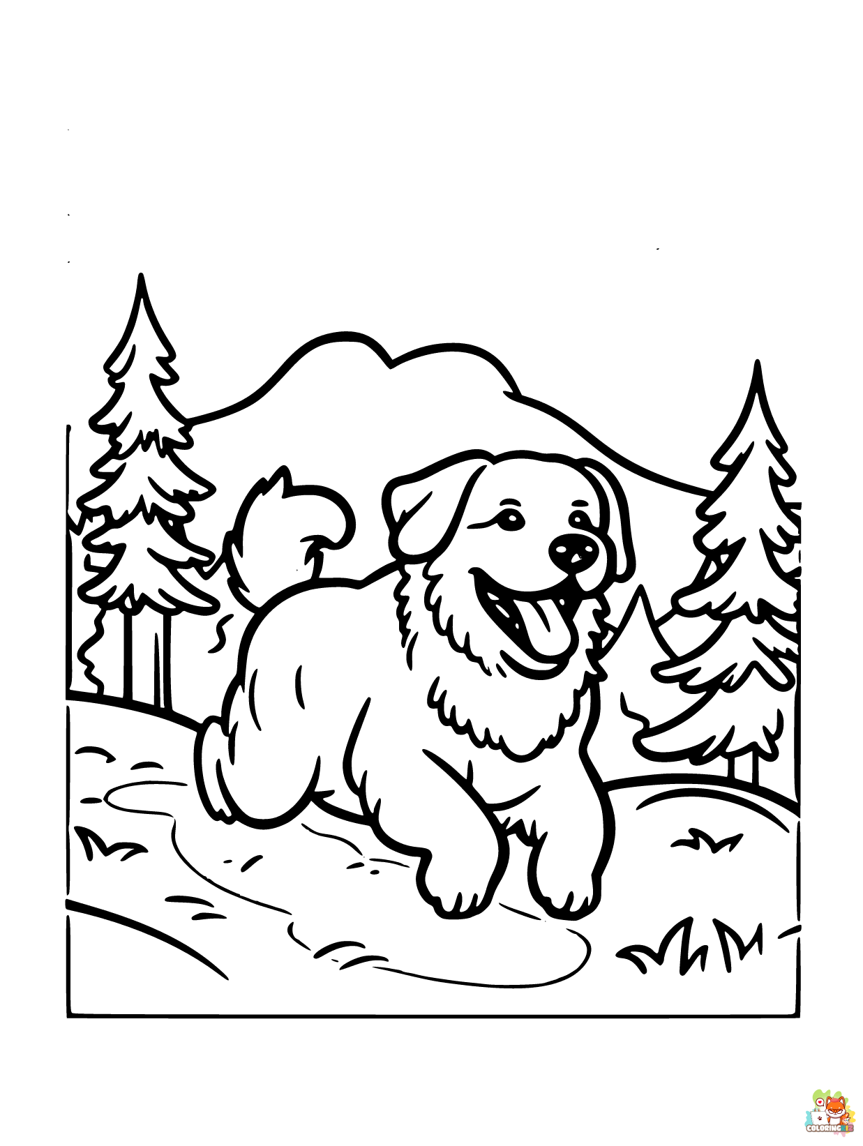 N1 Midjourney Dog Coloring pages for kids A dog running through 8fd77b2b faa9 4efb 9821 5e3aa162fb2f edge