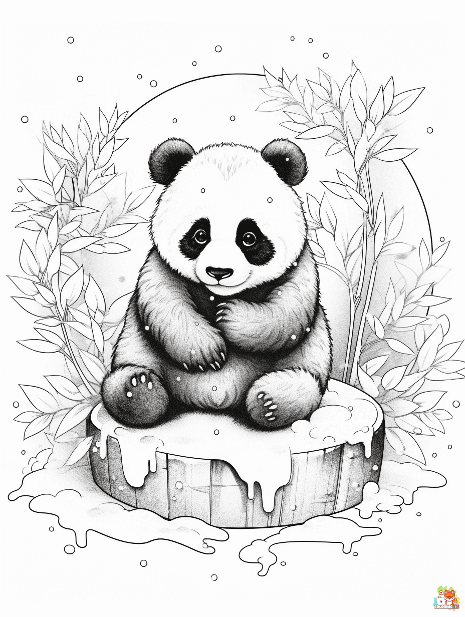Panda coloring pages 7