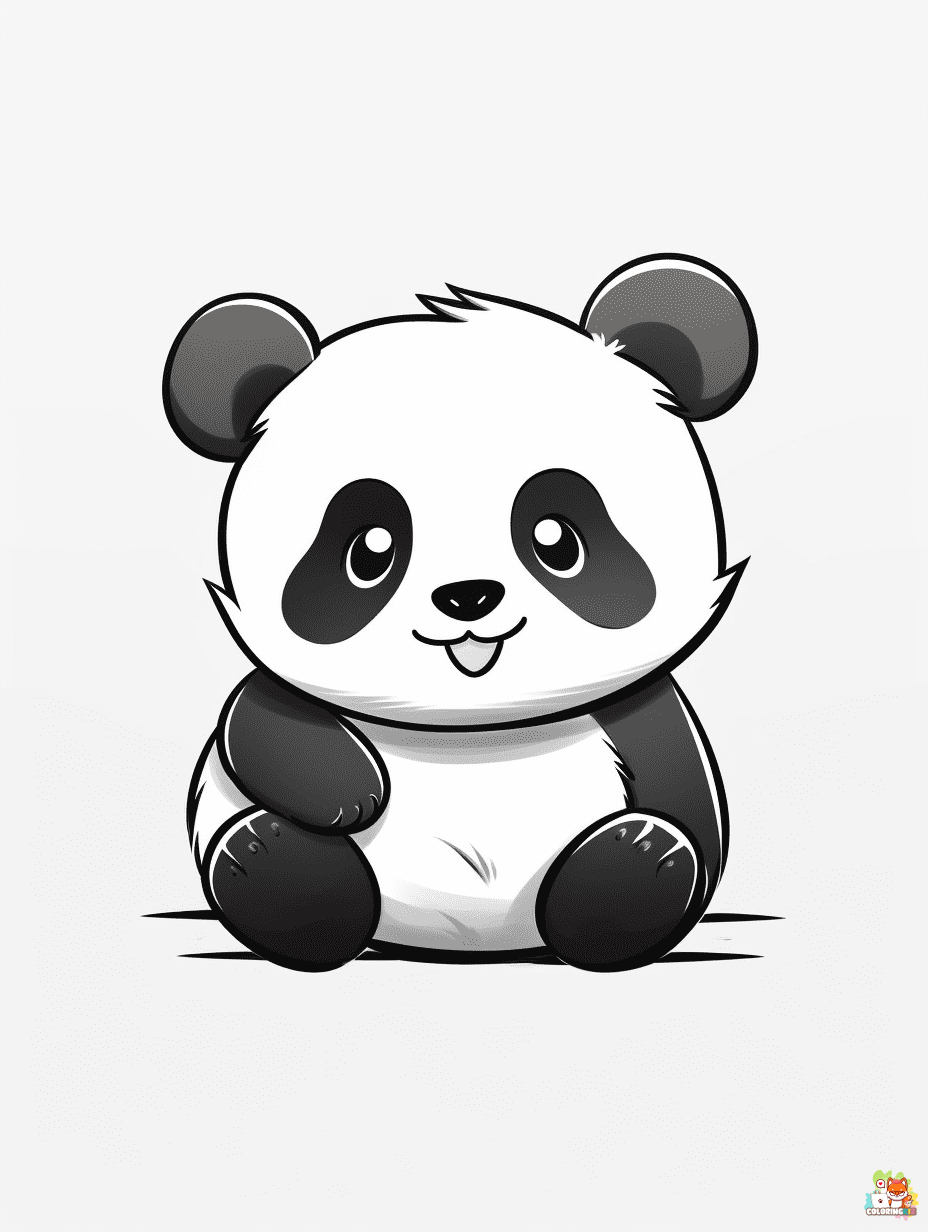 Panda coloring pages for kids