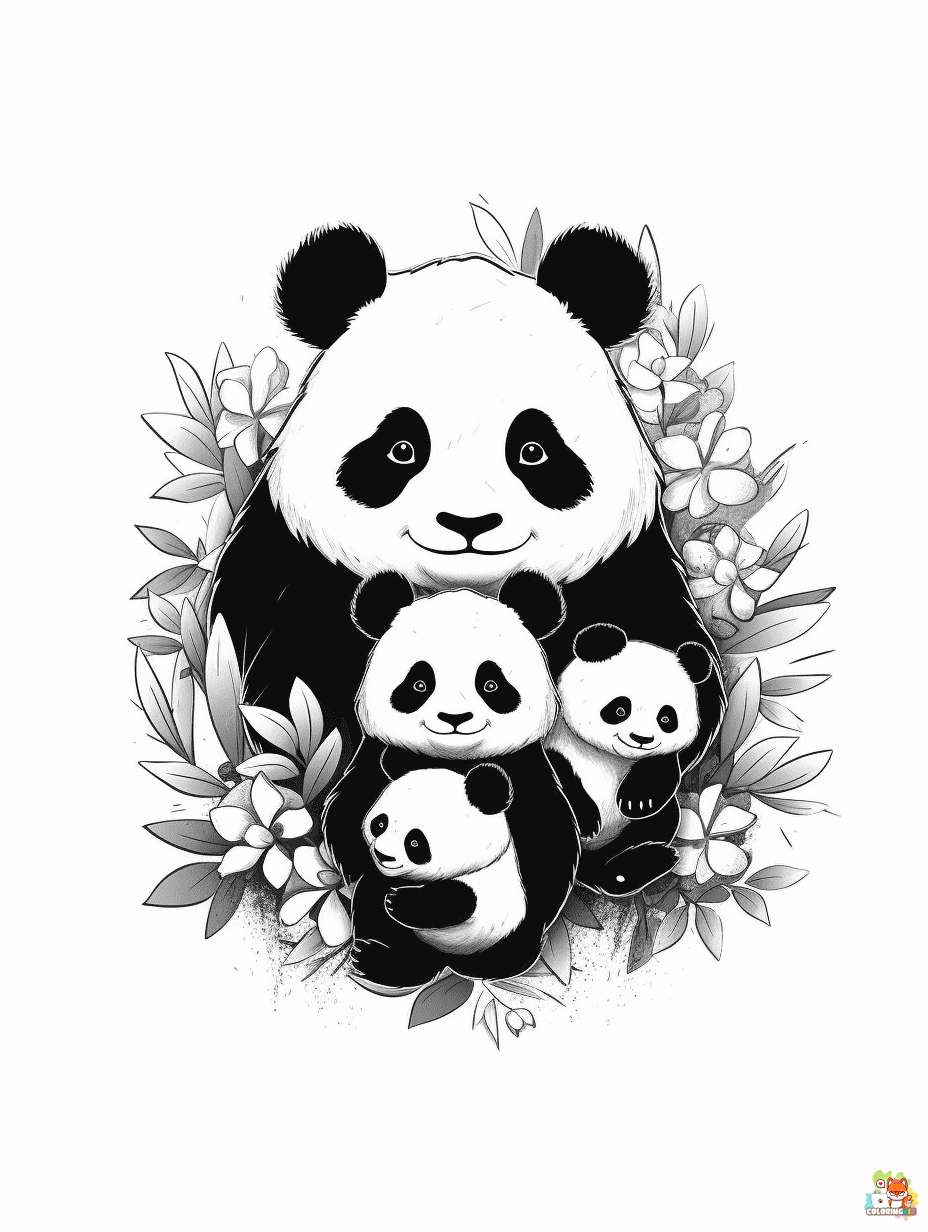 Panda coloring pages free printable