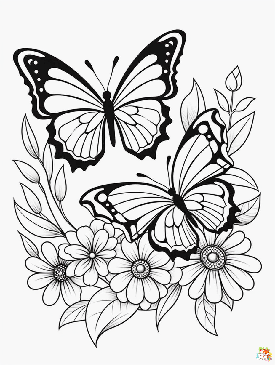 Printable Butterfly Coloring Pages 1