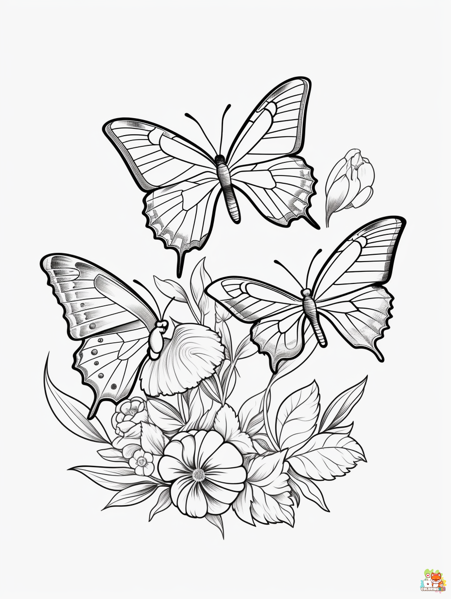 Printable Butterfly Coloring Pages 2
