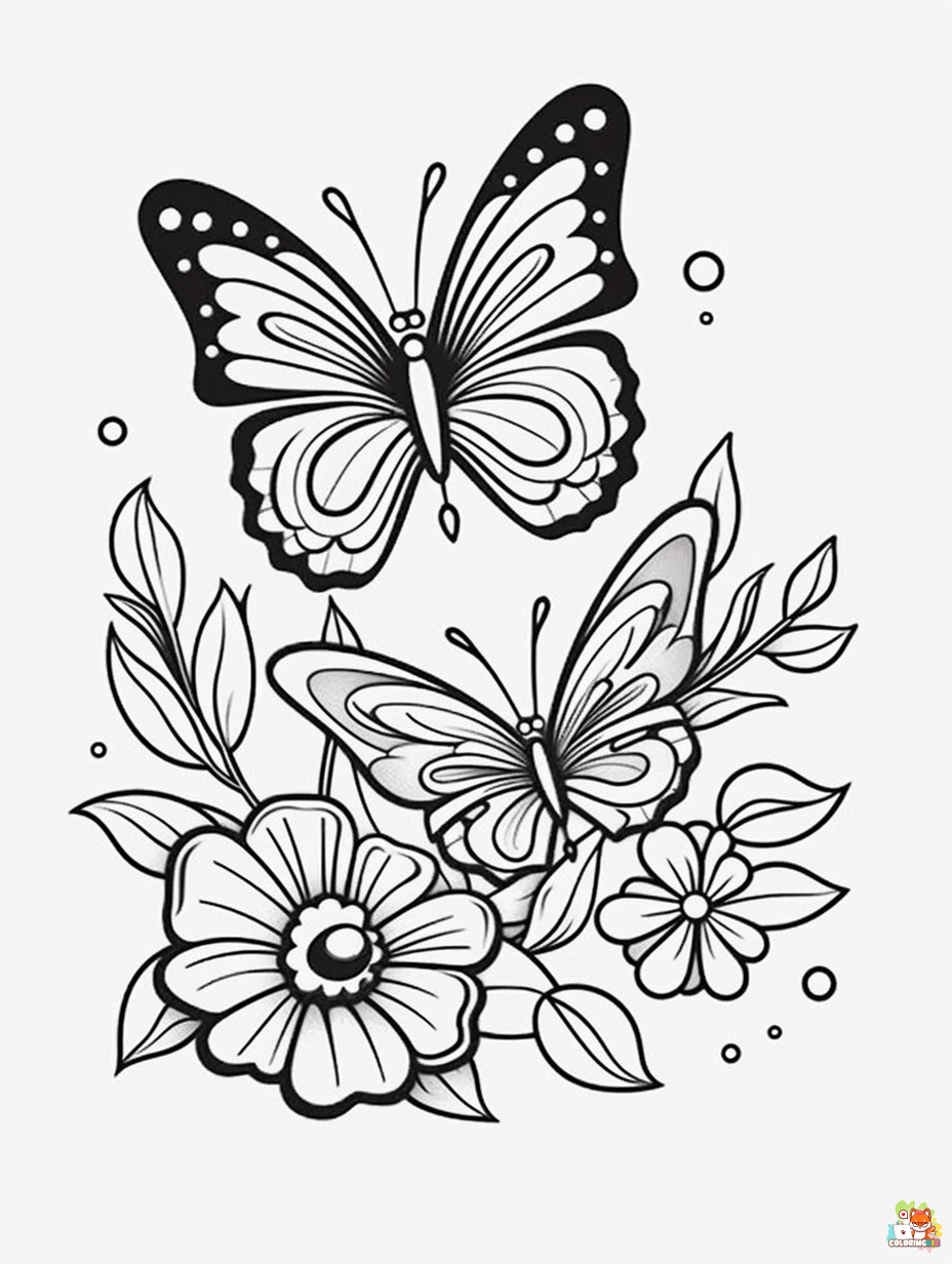 Printable Butterfly Coloring Pages 3