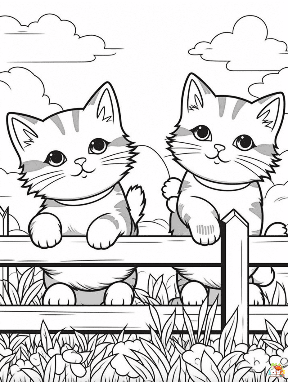 Printable Cute Cat coloring sheets 2