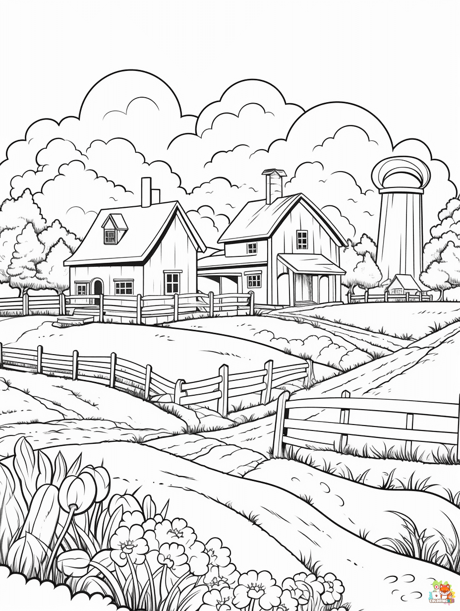 Printable Farm coloring sheets 1