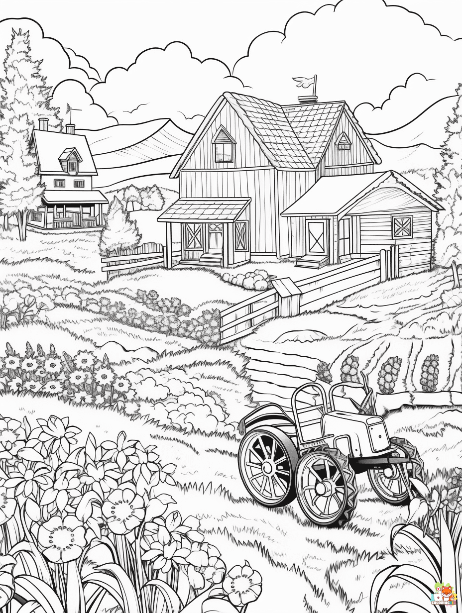 Printable Farm coloring sheets 2