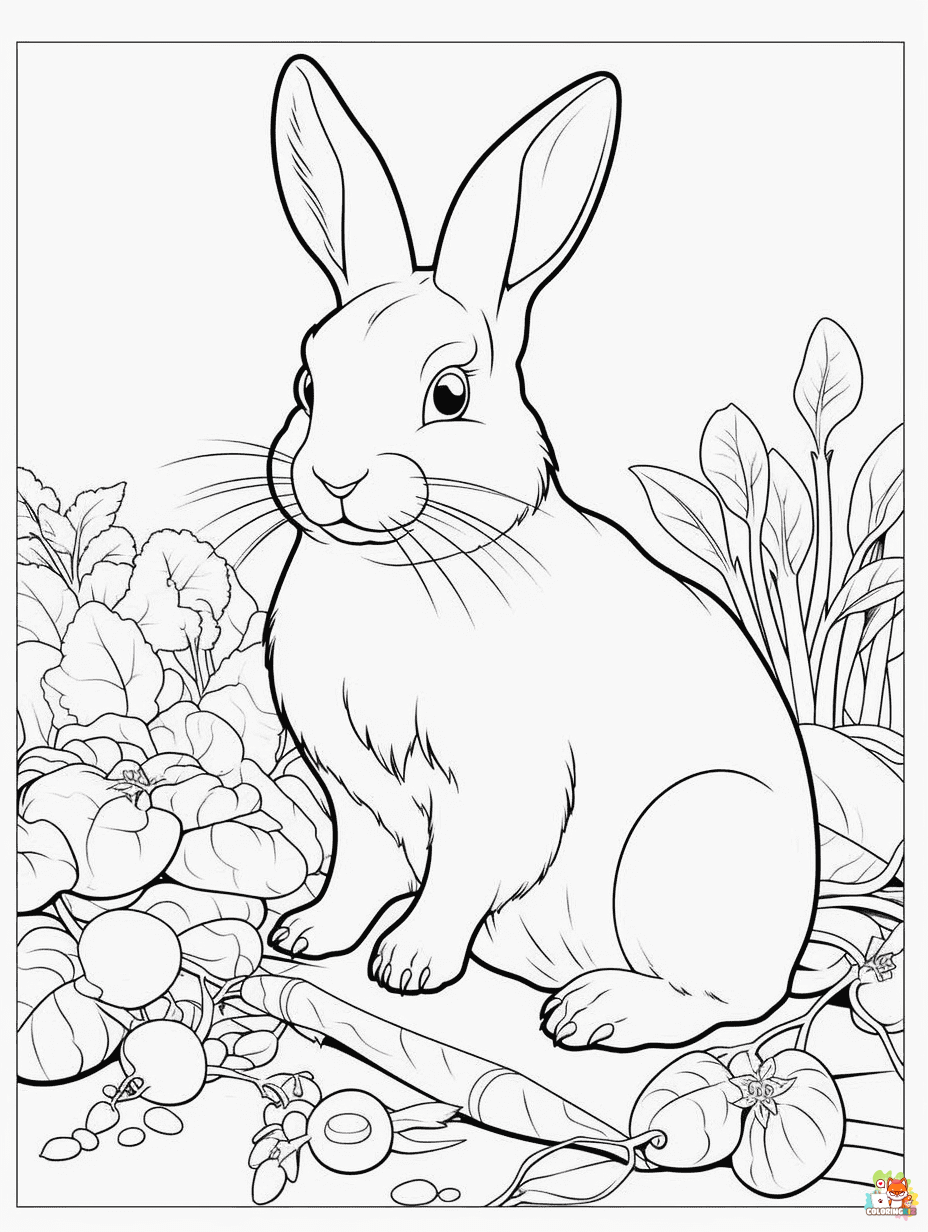 Printable Rabbit coloring sheets