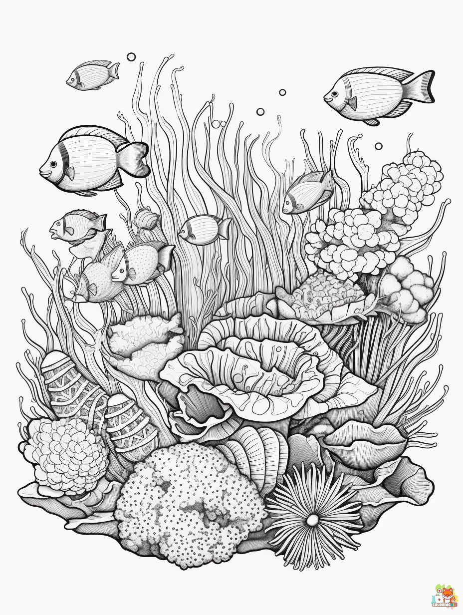 Printable Under the Sea coloring sheets