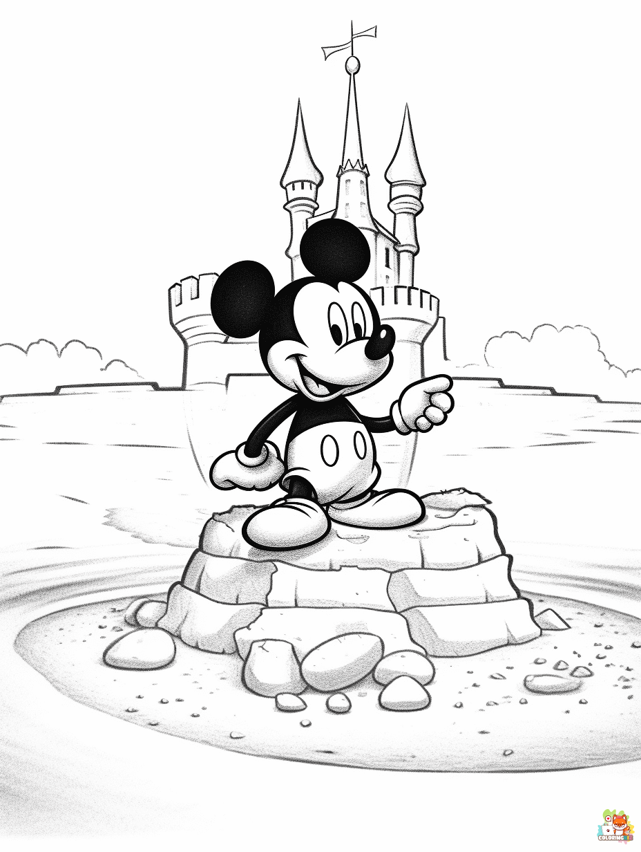 Printable mickey mouse summer coloring sheets 1