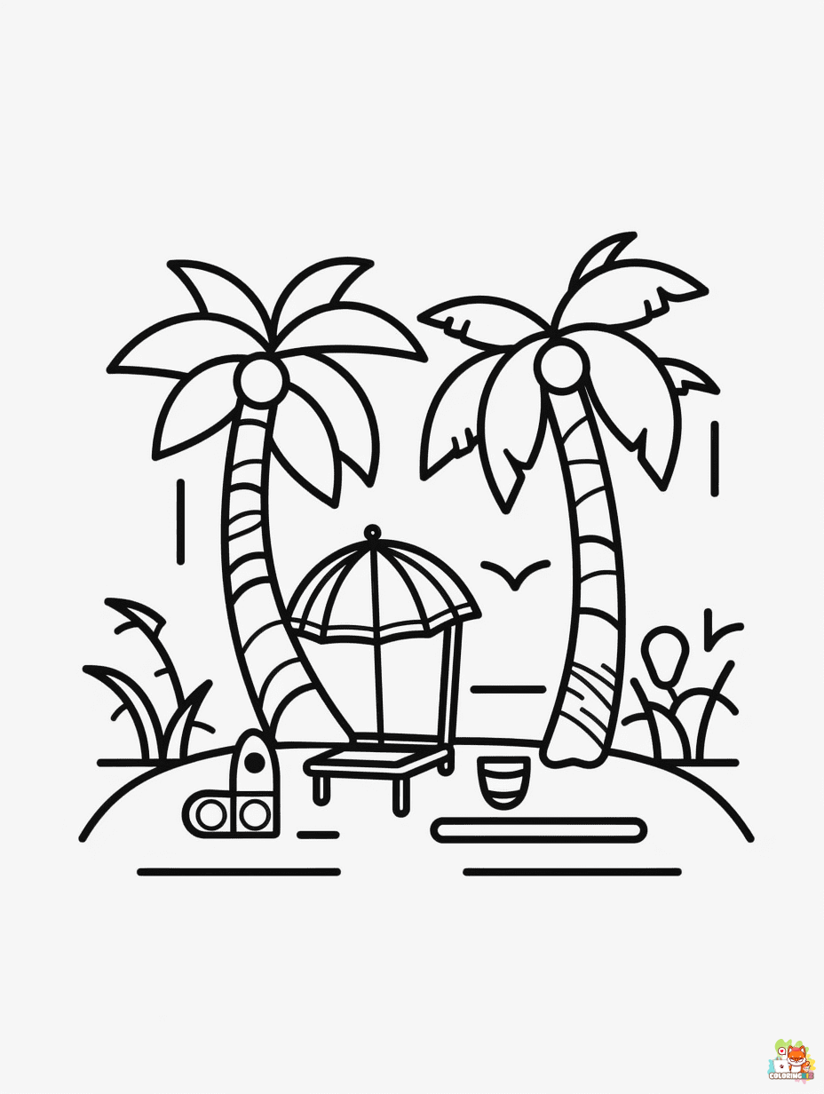 Printable simple summer coloring sheets 1