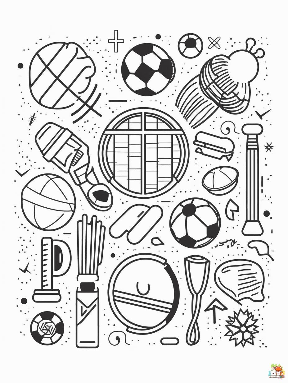 Printable summer sports coloring sheets 1