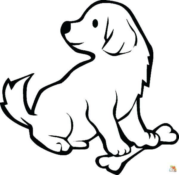 Puppy With Bone Coloring Pages 2