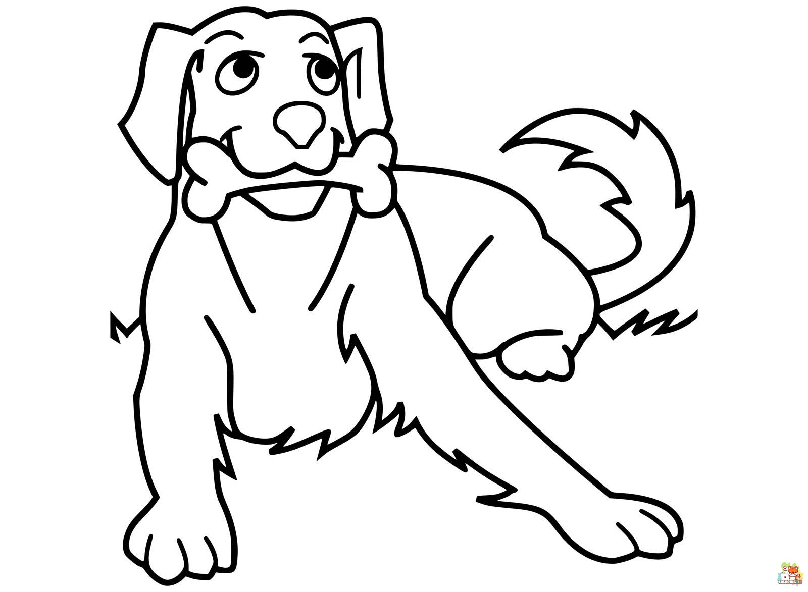 Puppy With Bone Coloring Pages 6
