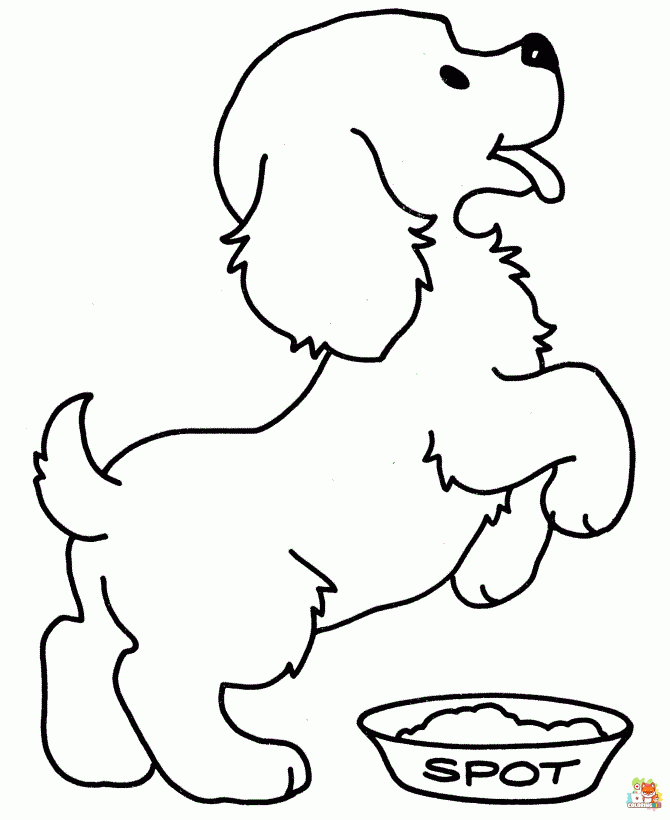 Puppy and Food Coloring Pages 1