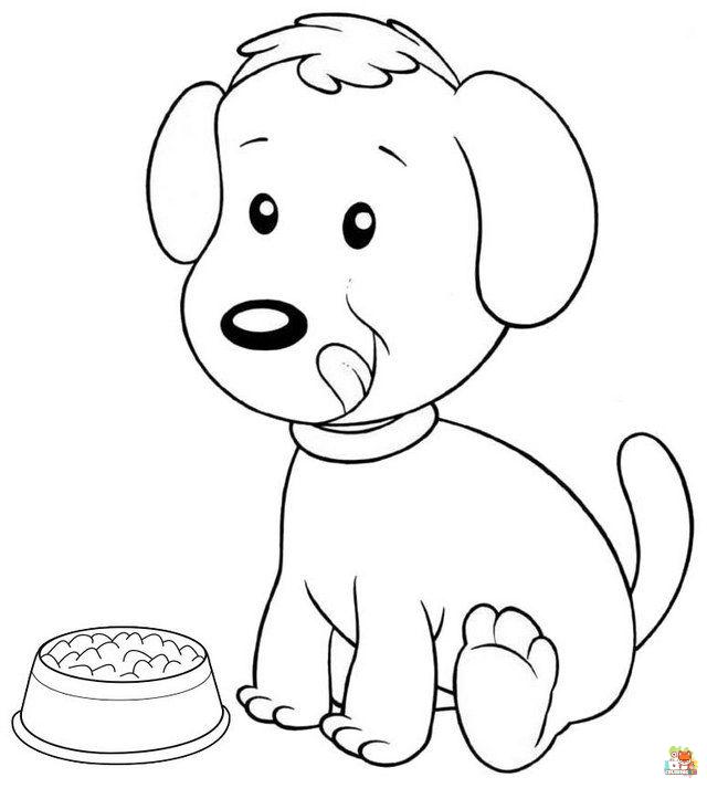 Puppy and Food Coloring Pages 2