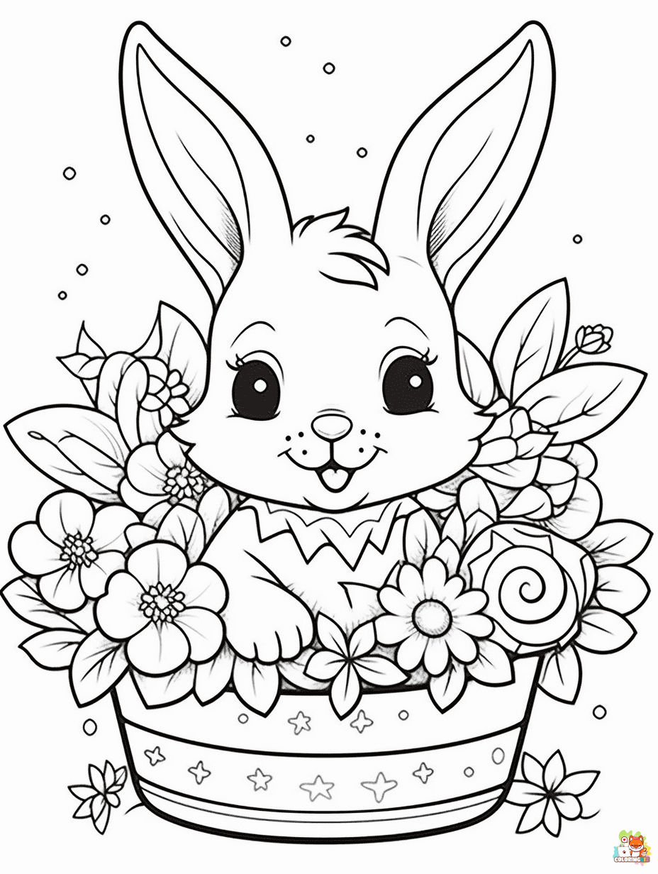 Rabbit coloring pages printable 1