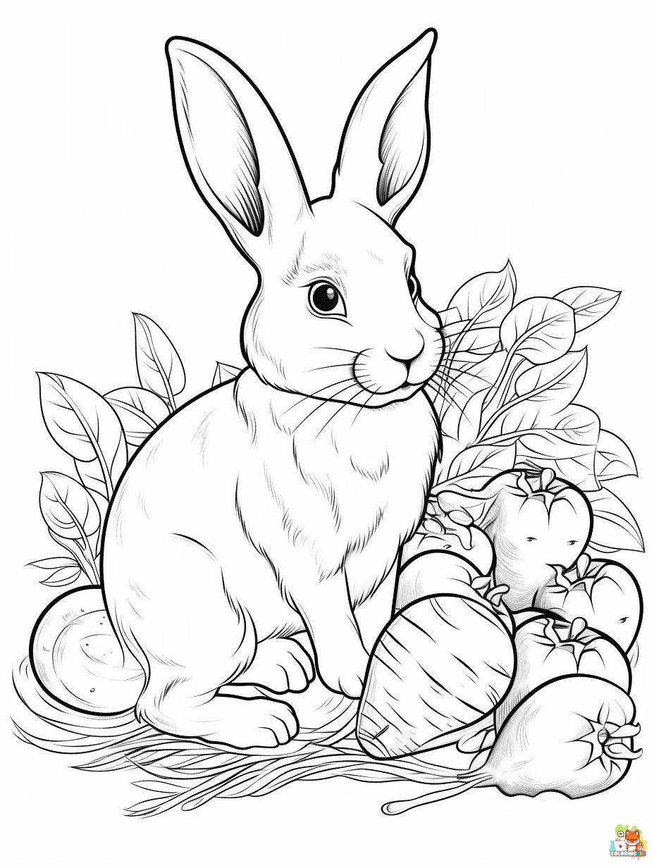 Rabbit coloring pages printable 2