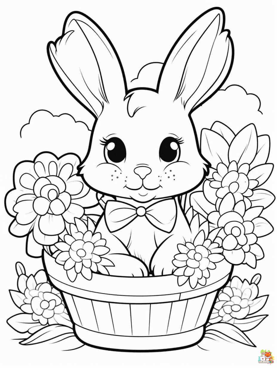 Rabbit coloring pages printable free 1
