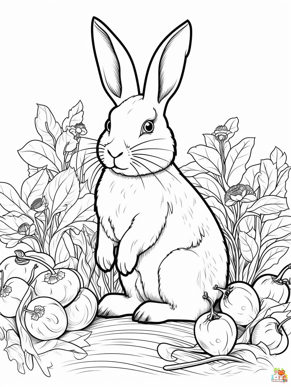 Rabbit coloring pages printable free 2