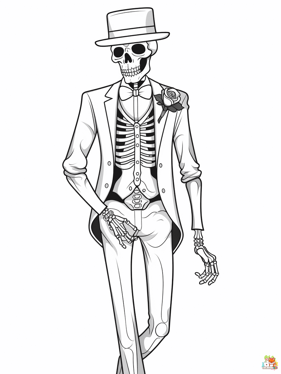 Skeleton coloring pages 2