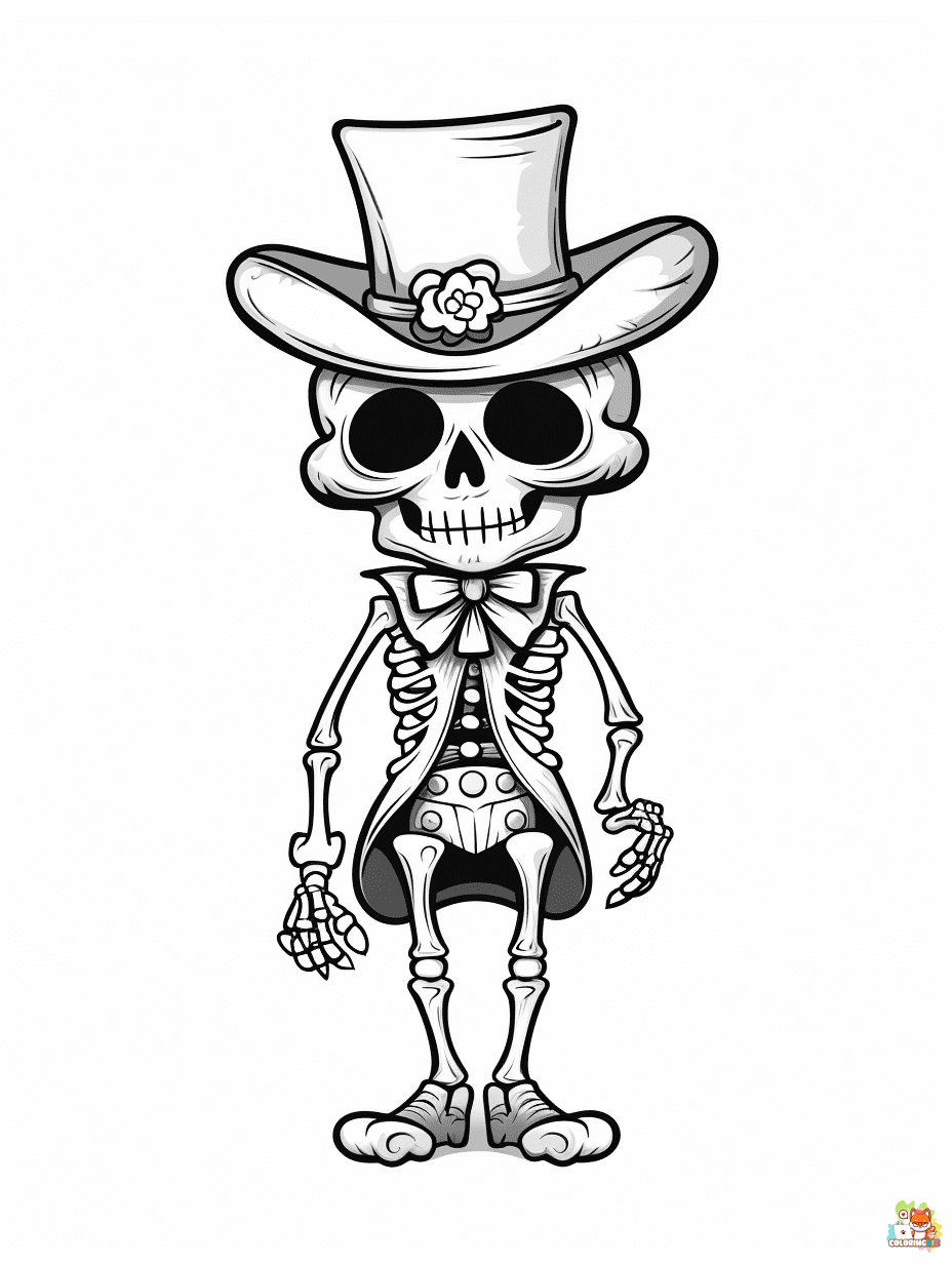 Skeleton coloring pages printable 2