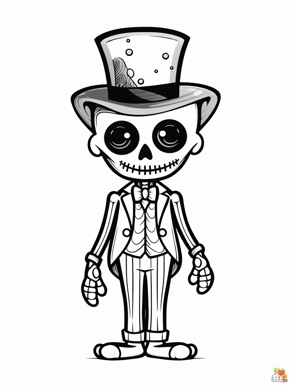 Skeleton coloring pages printable free 1
