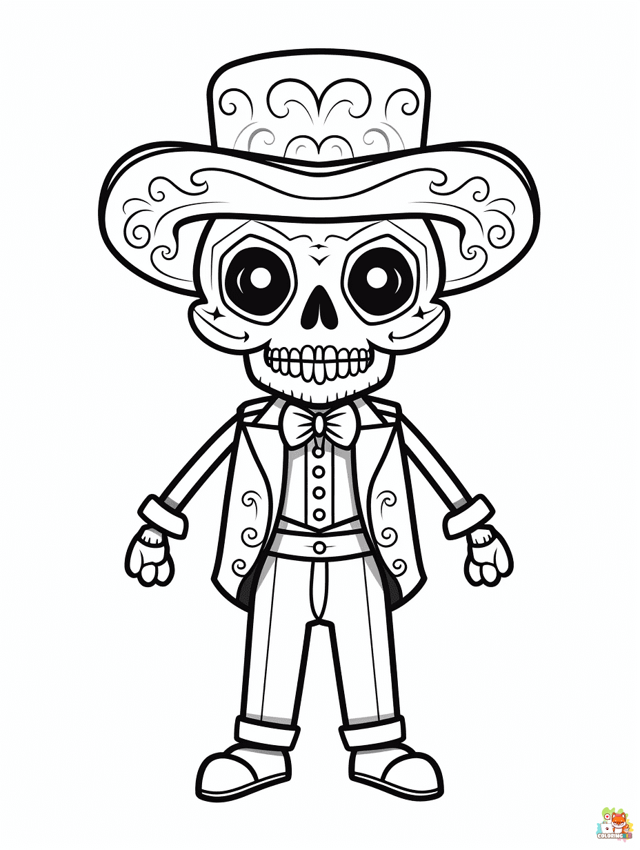 Skeleton coloring pages printable free 2