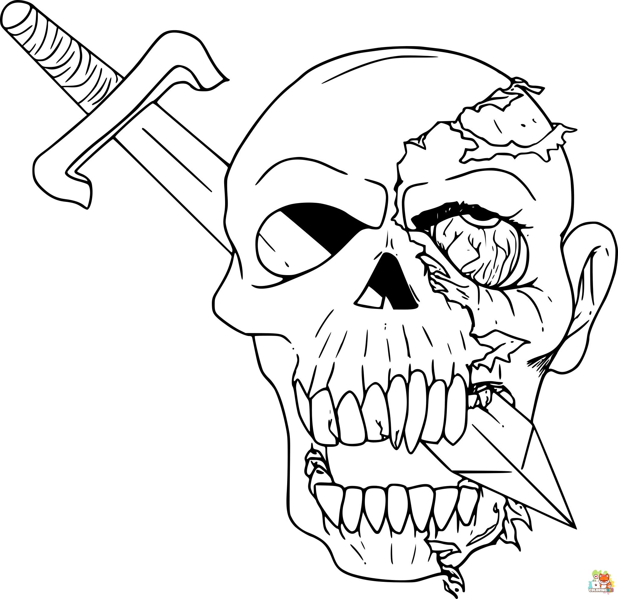 Skull Coloring Pages 1
