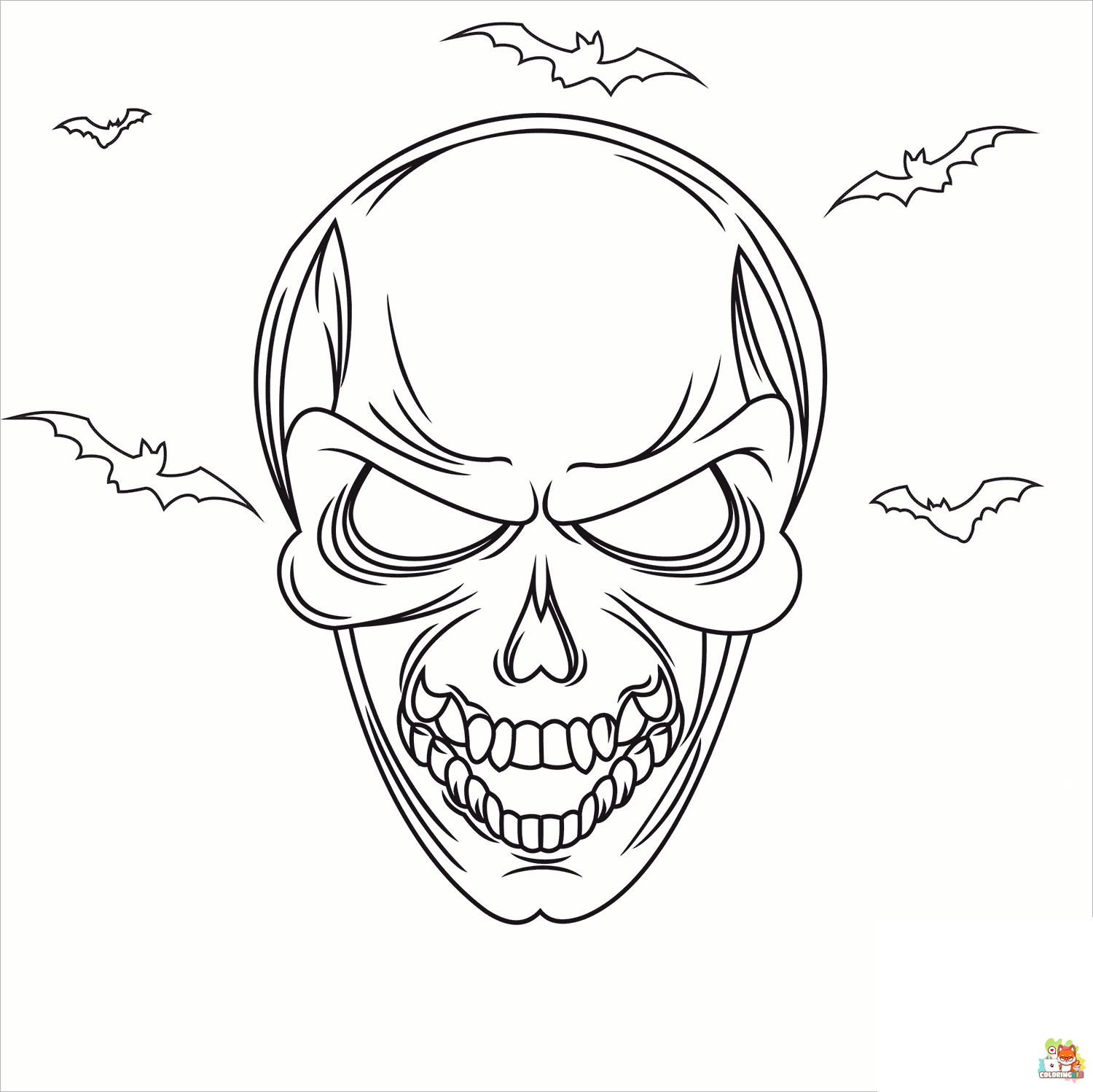 Skull Coloring Pages 1