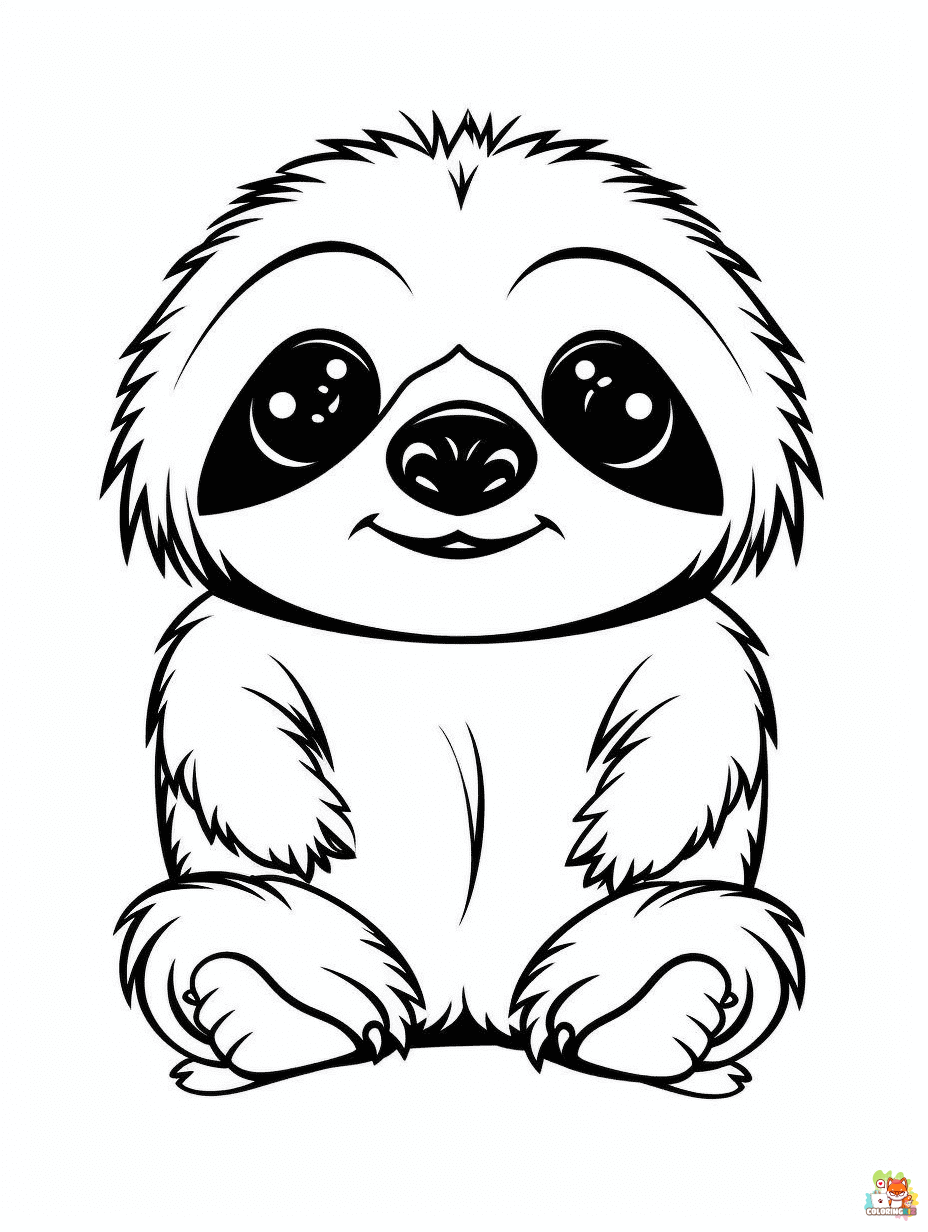 Sloth coloring pages 2