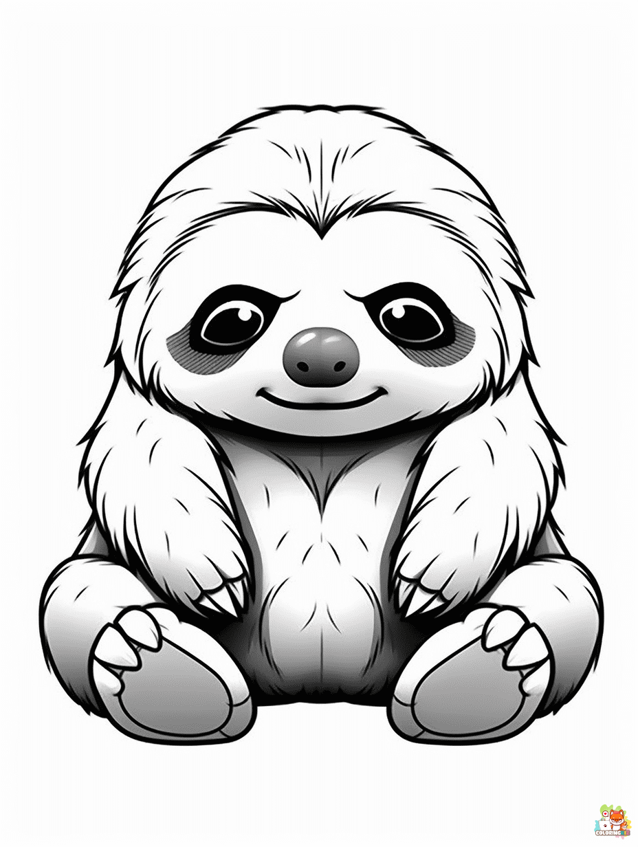 Sloth coloring pages free