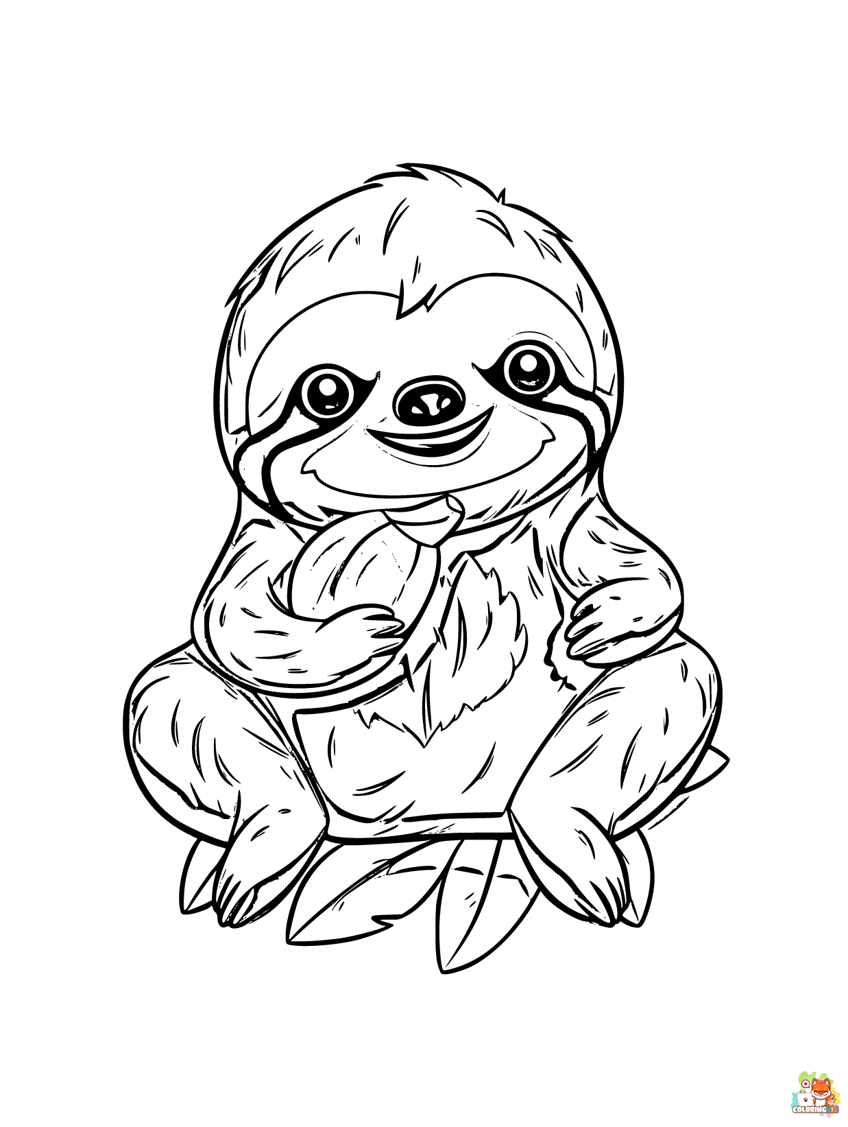 Sloth coloring pages printable free