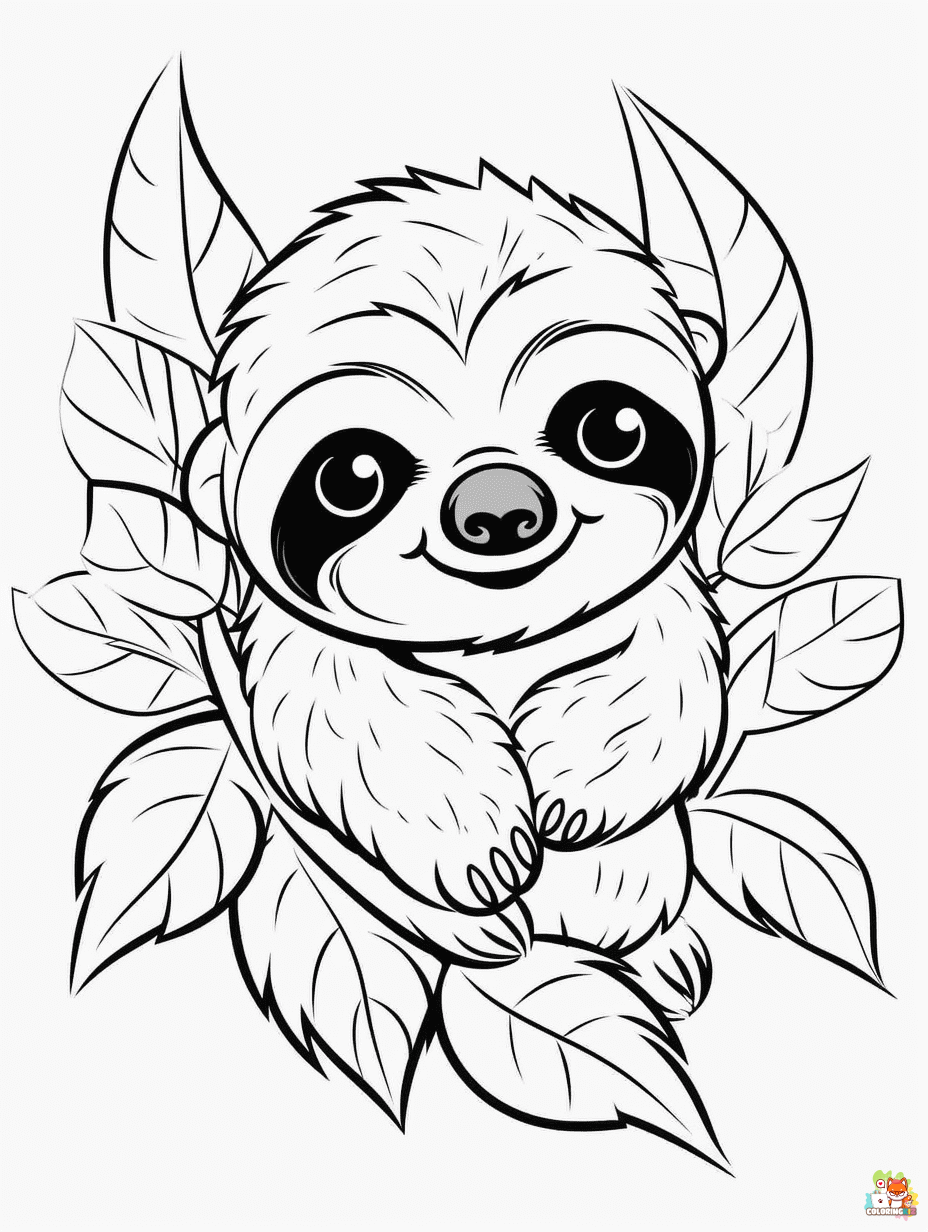 Sloth coloring pages printable