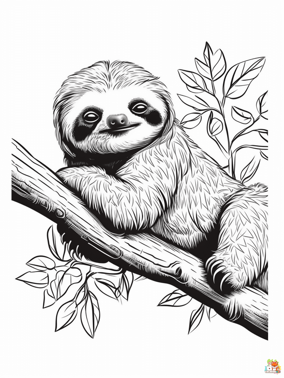 Sloth coloring pages to print