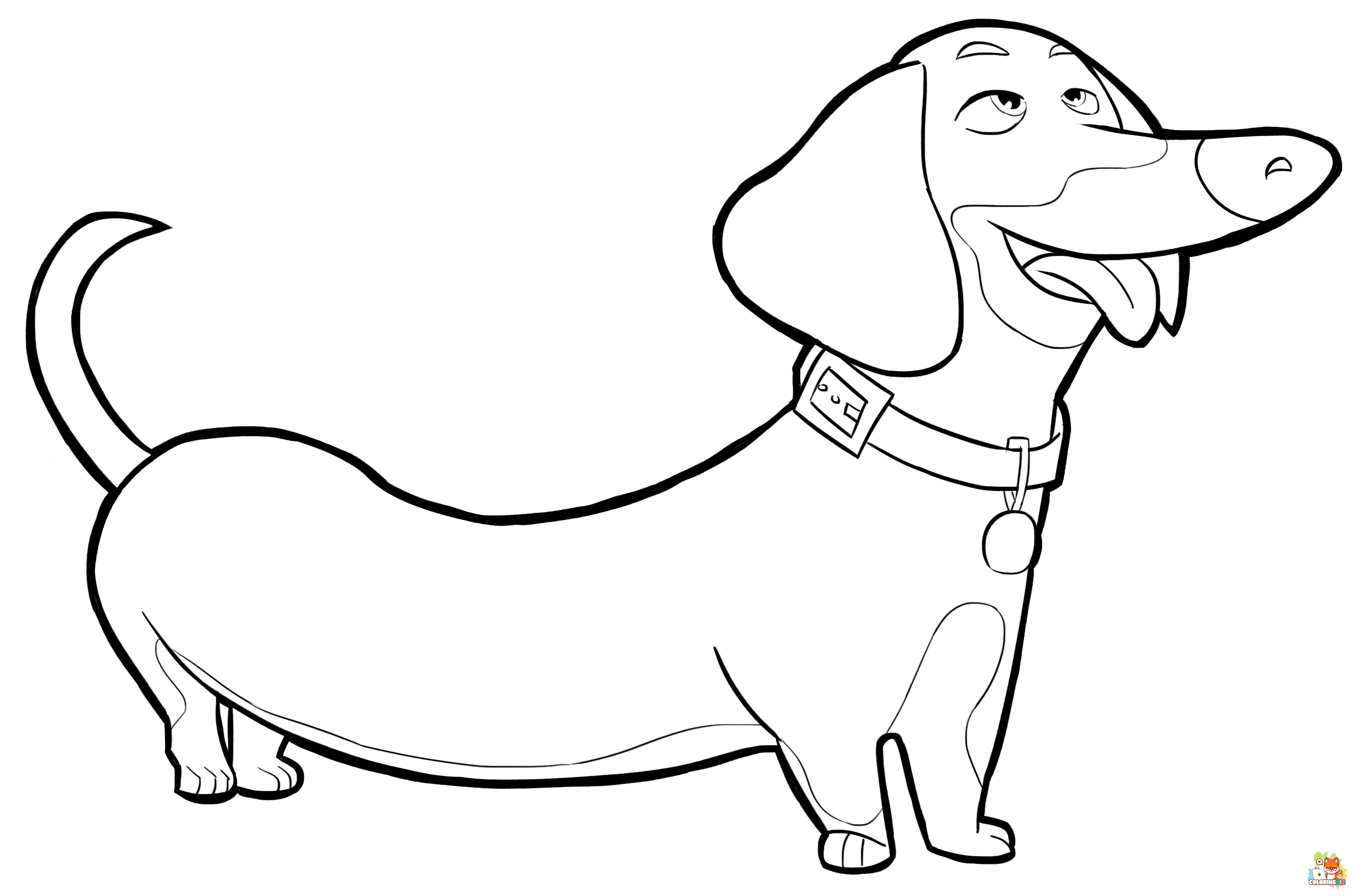 Smiling Dachshund Coloring Pages 1