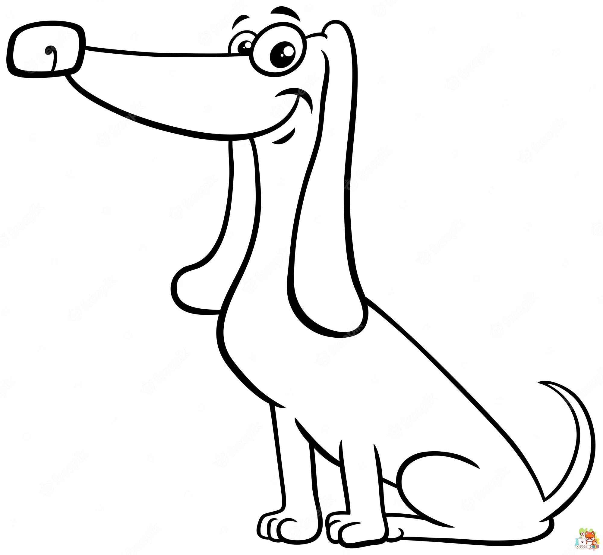 Smiling Dachshund Coloring Pages 2