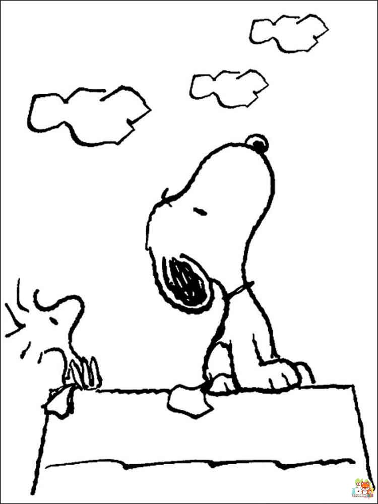 Snoopy Coloring Pages easy 3