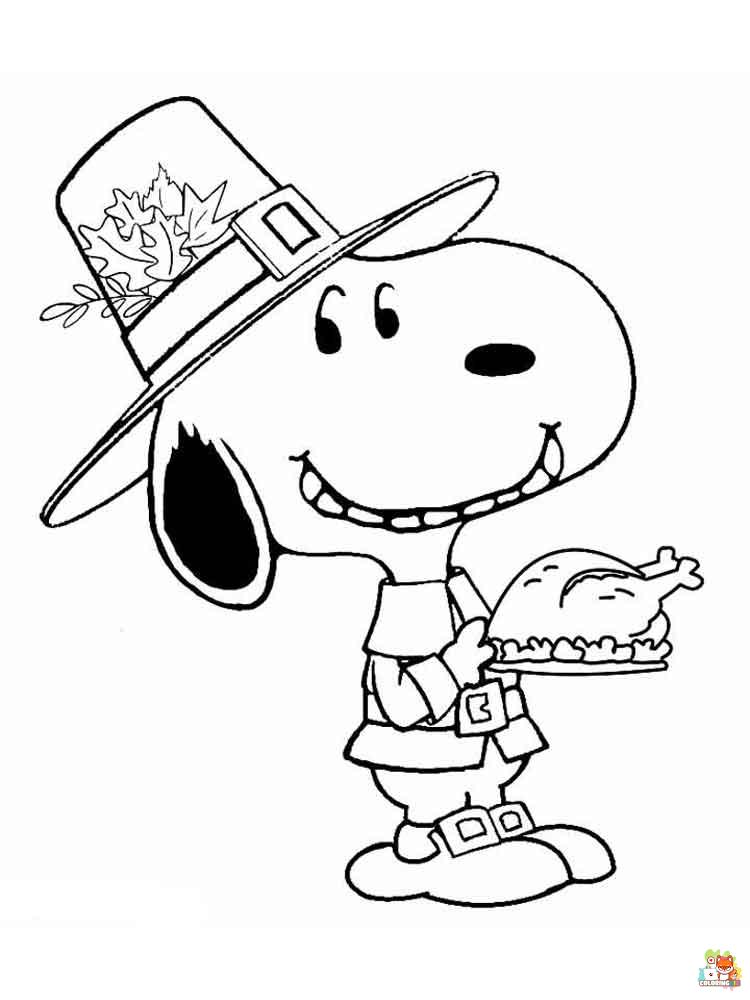 Snoopy Coloring Pages easy 4
