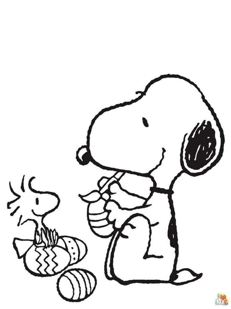 Snoopy Coloring Pages easy 5