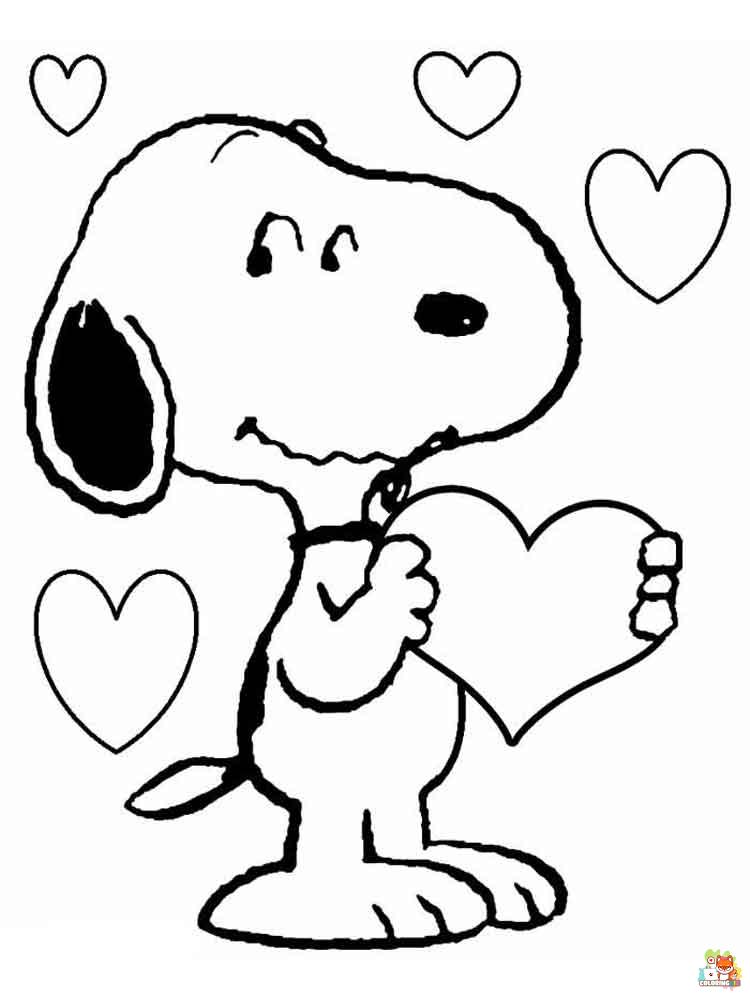 Snoopy Coloring Pages easy for kids 2
