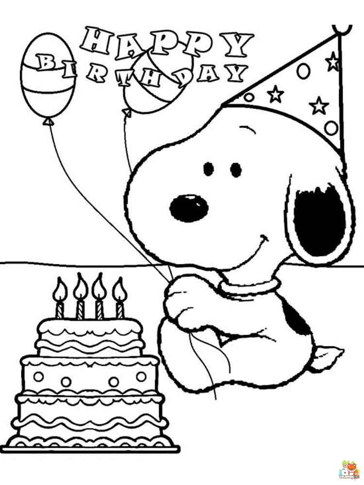 Snoopy Coloring Pages free 5