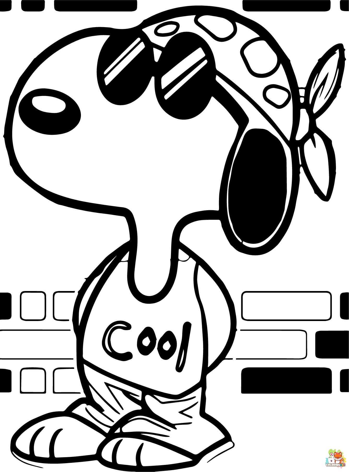 Snoopy Coolest Style Coloring Pages 1